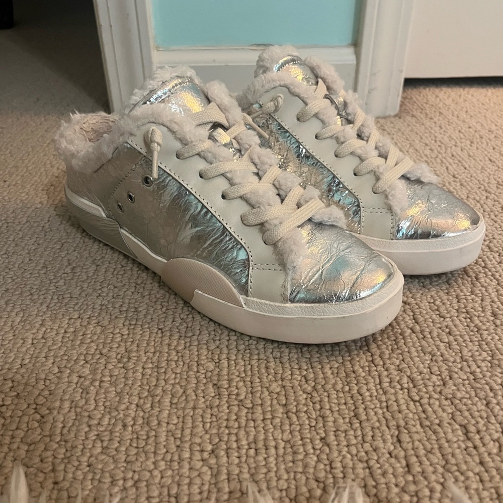 Dolce Vita Zantel Faux Shearling Lined Slip-On Silver Metallic